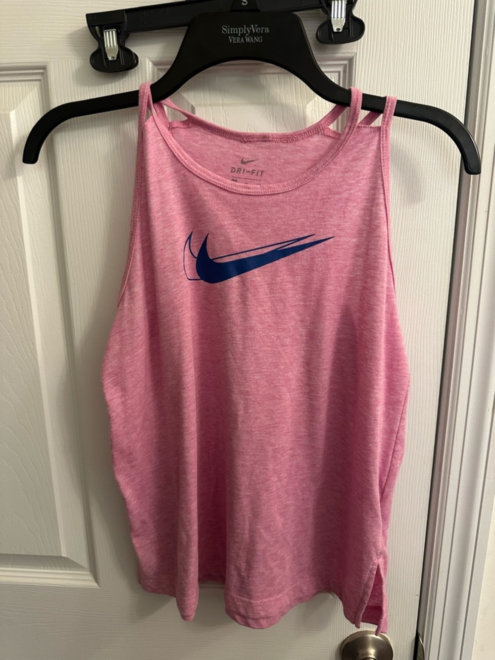 Nike Dri-fit Girls XL Kids Pink Sleeveless Tank Top Short Summer
